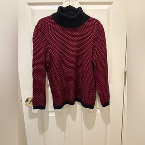 Karen Scott Black and Red Knit SweaterPXL